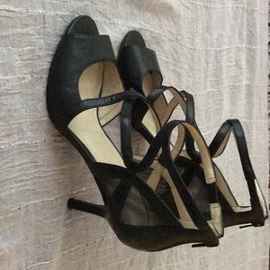 Black high heels sandals